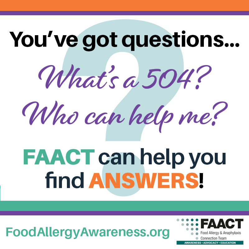 You've got questions... What's 504? Who can help me? FAACT can help you find ANSWERS! poster